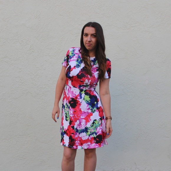 MILLY x DesigNation Floral Fit & Flare Scuba Dress - Picture 2 of 8